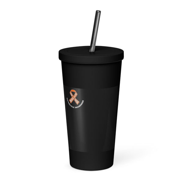 Motorcycle Awareness Insulated Tumbler with a straw