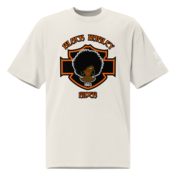 Black Harley Rider Oversized Faded T-Shirt