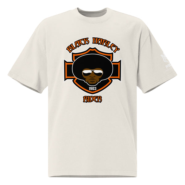 Black Harley Rider Oversized Faded T-Shirt