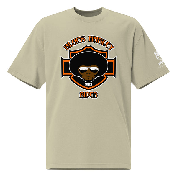 Black Harley Rider Oversized Faded T-Shirt