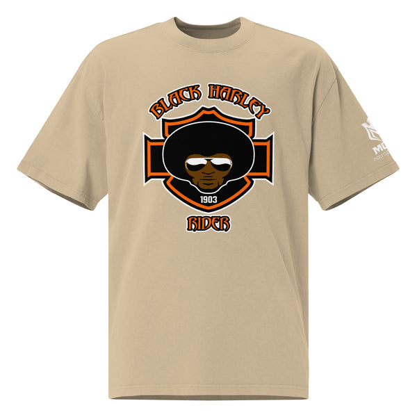 Black Harley Rider Oversized Faded T-Shirt