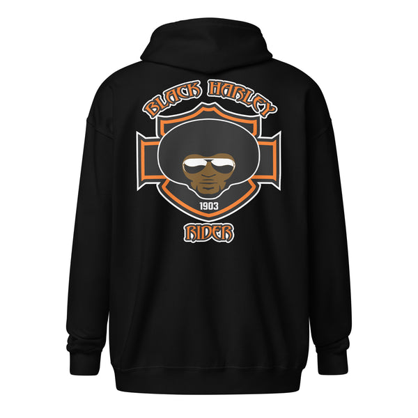 Black Harley Rider Unisex Heavy Blend Zip Hoodie