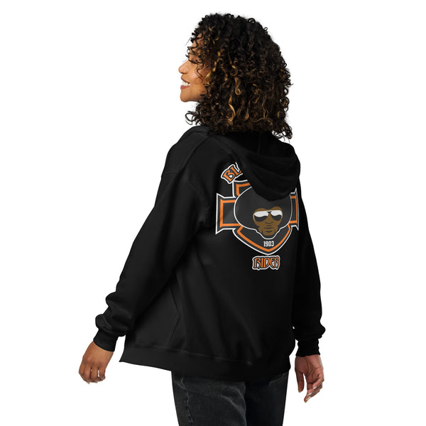 Black Harley Rider Unisex Heavy Blend Zip Hoodie