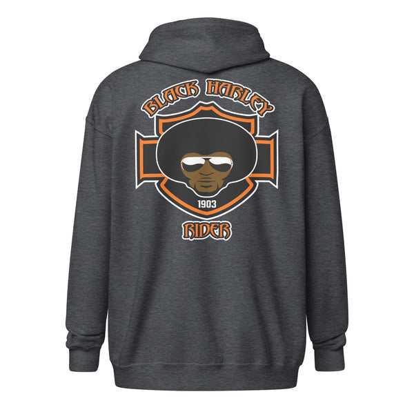 Black Harley Rider Unisex Heavy Blend Zip Hoodie