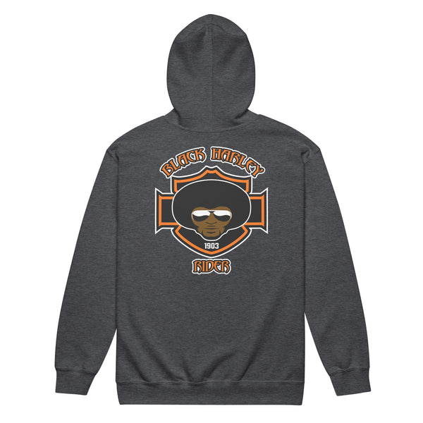 Black Harley Rider Unisex Heavy Blend Zip Hoodie