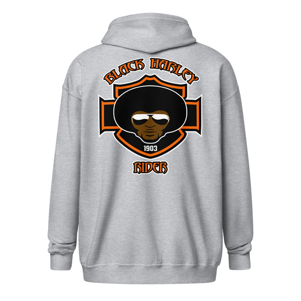 Black Harley Rider Unisex Heavy Blend Zip Hoodie