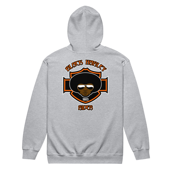 Black Harley Rider Unisex Heavy Blend Zip Hoodie