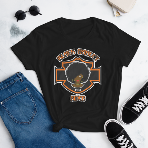 Black Harley Rider Women's Fashion Fit T-Shirt