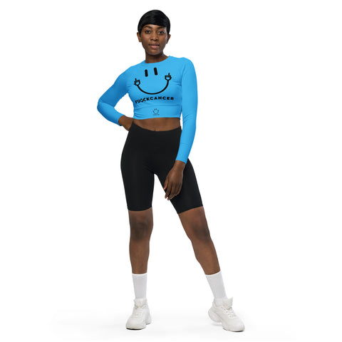 Fuck Cancer long-sleeve crop top