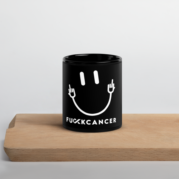 Fuck Cancer Black Glossy Mug