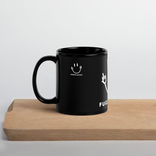 Fuck Cancer Black Glossy Mug