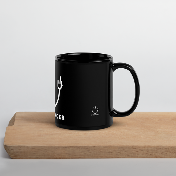 Fuck Cancer Black Glossy Mug