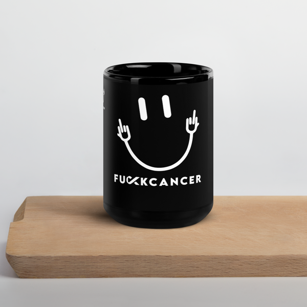 Fuck Cancer Black Glossy Mug