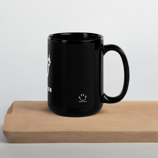 Fuck Cancer Black Glossy Mug