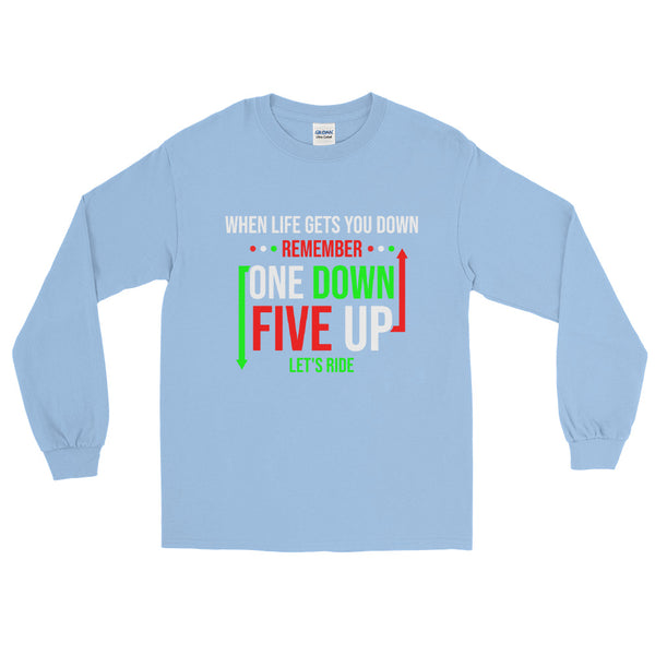 One Down, Five Up Short-Sleeve Unisex Long Sleeve Shirt