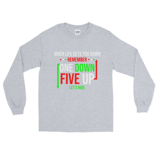 One Down, Five Up Short-Sleeve Unisex Long Sleeve Shirt