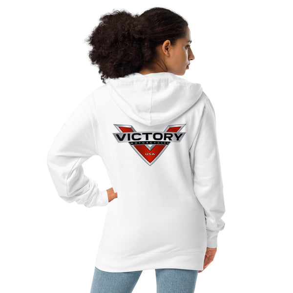 Victory Motorcycle Unisex Fleece Zip Up Hoodie