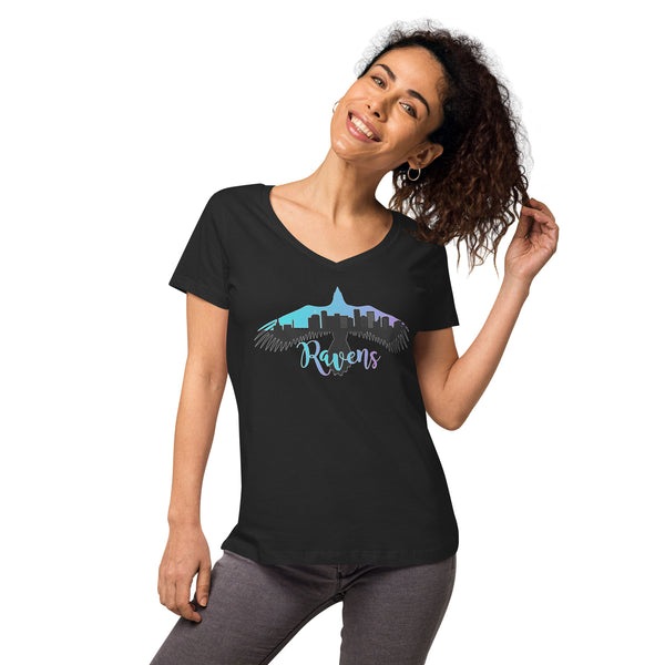 Raven Women’s fitted v-neck t-shirt