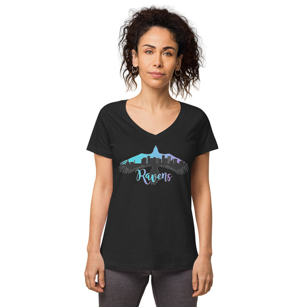 Raven Women’s fitted v-neck t-shirt