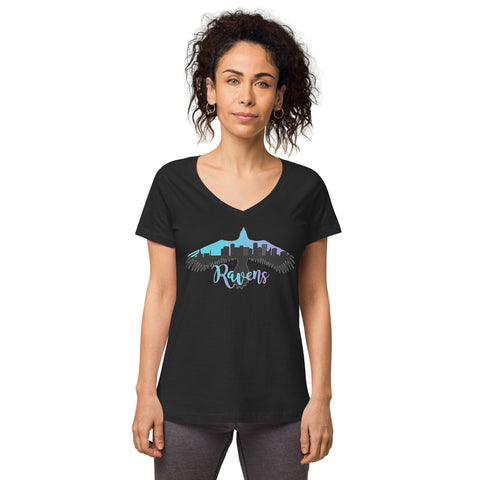Raven Women’s fitted v-neck t-shirt