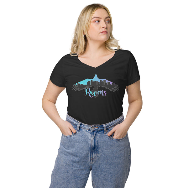 Raven Women’s fitted v-neck t-shirt