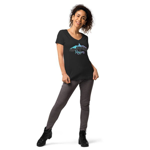 Raven Women’s fitted v-neck t-shirt