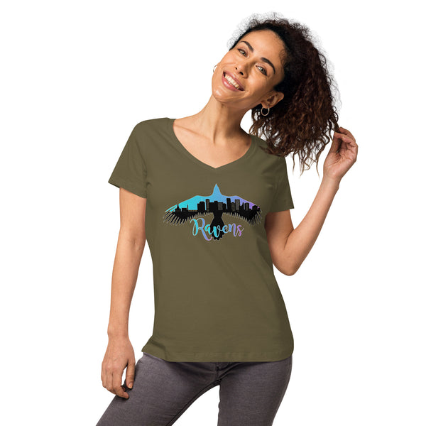 Raven Women’s fitted v-neck t-shirt