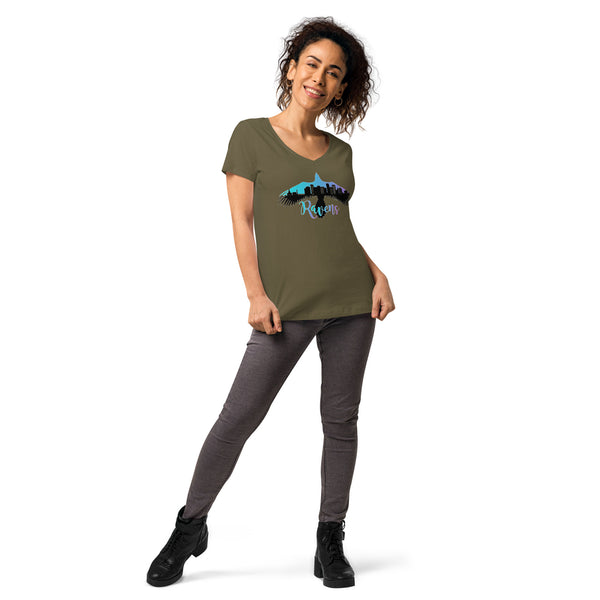 Raven Women’s fitted v-neck t-shirt