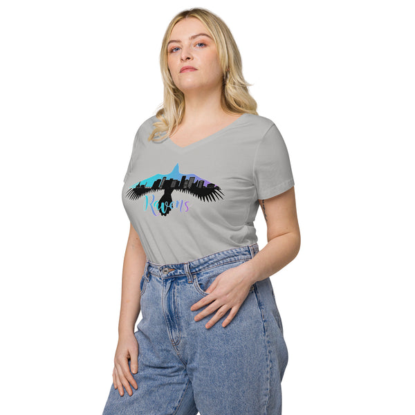 Raven Women’s fitted v-neck t-shirt