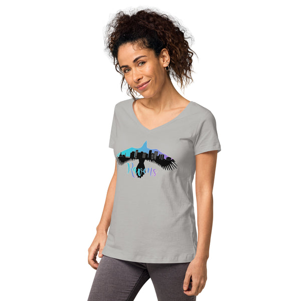 Raven Women’s fitted v-neck t-shirt