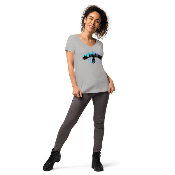 Raven Women’s fitted v-neck t-shirt