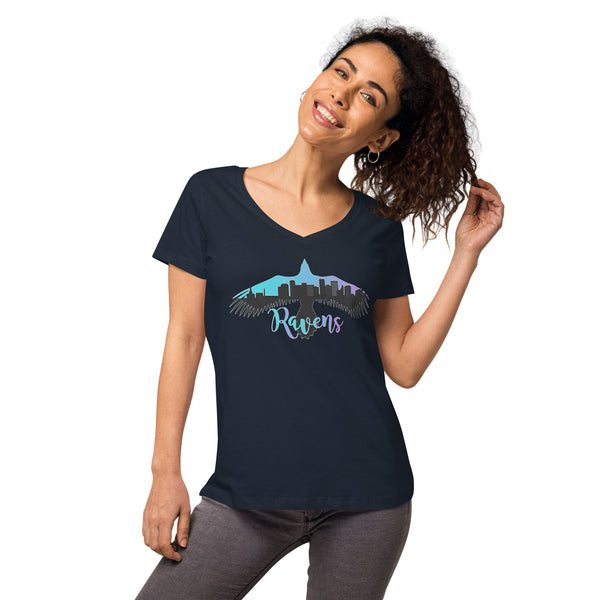 Raven Women’s fitted v-neck t-shirt