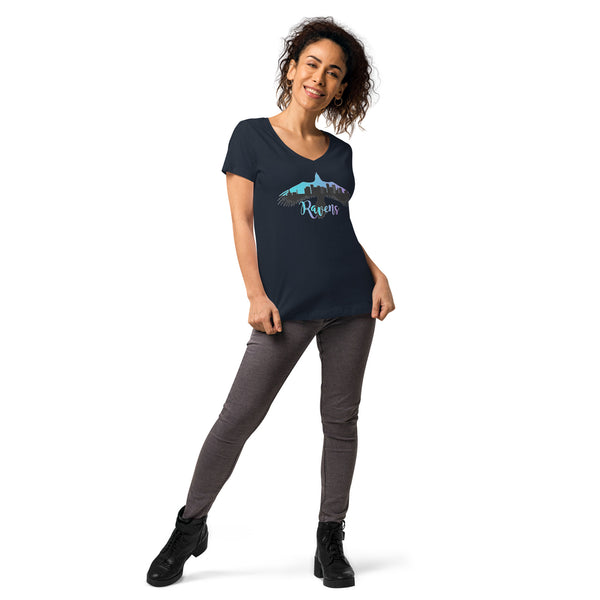 Raven Women’s fitted v-neck t-shirt