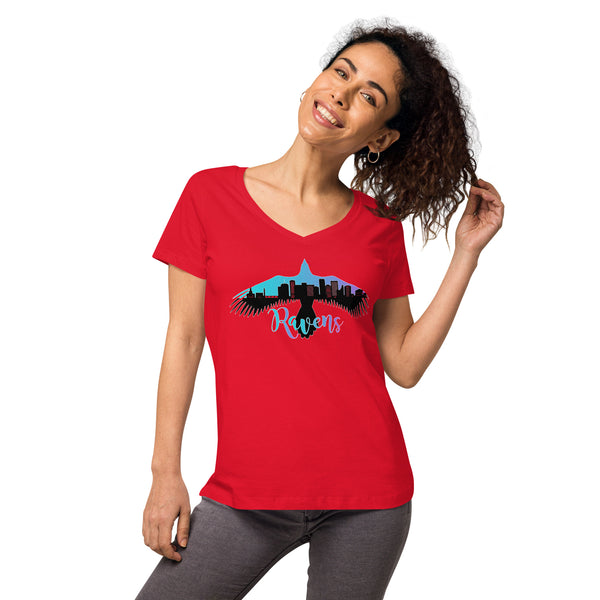 Raven Women’s fitted v-neck t-shirt