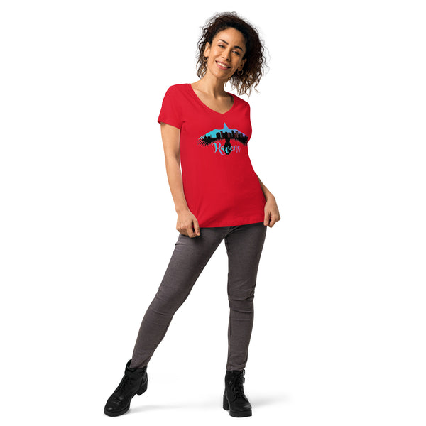 Raven Women’s fitted v-neck t-shirt