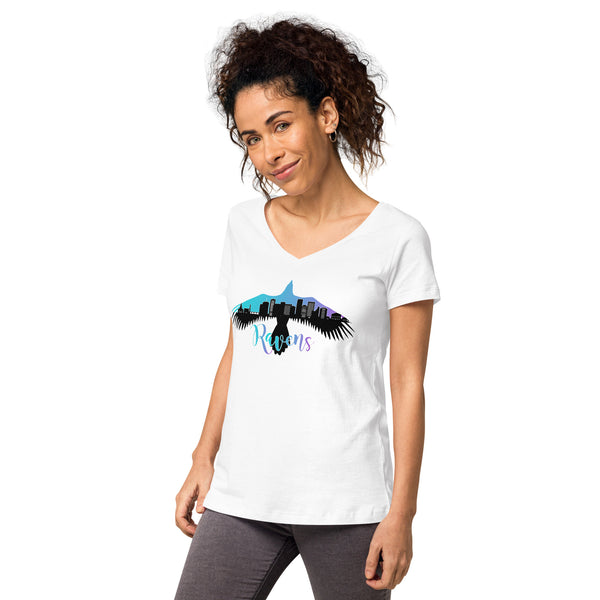Raven Women’s fitted v-neck t-shirt